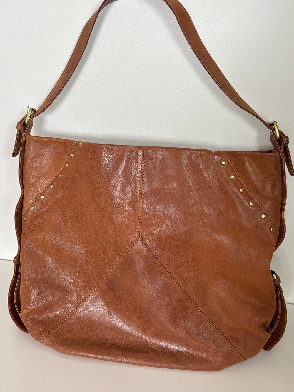San Marina 100% Leather Hobo Shoulder Bag in Brown - Silas bag
